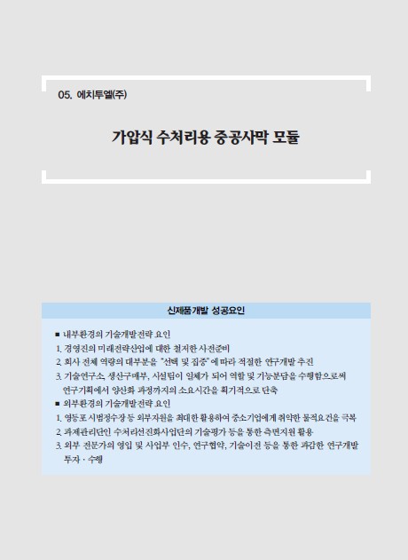 1-5 에치투엘(주), 가압식 수처리용 중공사막 모듈